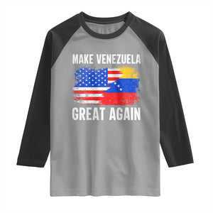 Make Venezuela Great Again Raglan Shirt Political Gift TS12 Sport Gray Black Print Your Wear