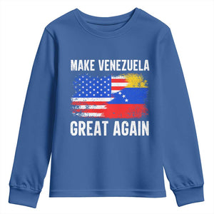 Make Venezuela Great Again Youth Sweatshirt Political Gift TS12 Royal Blue Print Your Wear