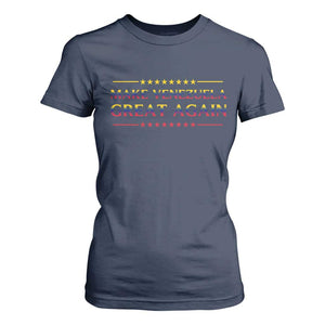 International Venezuela Gifts T Shirt For Women Make Venezuela Great Again TS12 Navy Print Your Wear