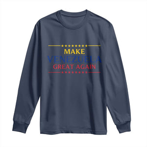 Venezuela Libre Long Sleeve Shirt Make Venezuela Great Again TS12 Navy Print Your Wear