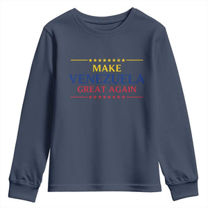 Venezuela Libre Youth Sweatshirt Make Venezuela Great Again TS12 Navy Print Your Wear