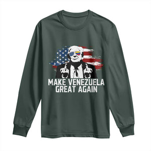 MVGA Make Venezuela Great Again Long Sleeve Shirt Funny Political Gift TS12 Dark Forest Green Print Your Wear