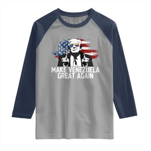 MVGA Make Venezuela Great Again Raglan Shirt Funny Political Gift TS12 Sport Gray Navy Print Your Wear
