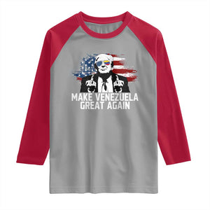 MVGA Make Venezuela Great Again Raglan Shirt Funny Political Gift TS12 Sport Gray Red Print Your Wear