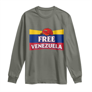 Free Venezuela Flag Patriotic Long Sleeve Shirt Venezuela Pride TS12 Military Green Print Your Wear