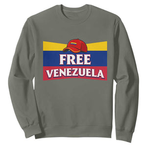 Free Venezuela Flag Patriotic Sweatshirt Venezuela Pride TS12 Military Green Print Your Wear