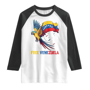 American Venezuela Support Freedom Raglan Shirt Venezuelan Free TS12 White Black Print Your Wear
