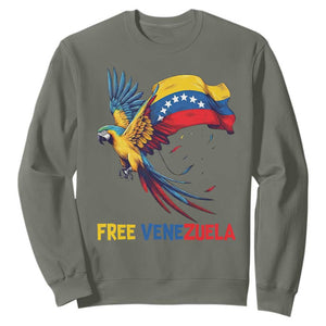 American Venezuela Support Freedom Sweatshirt Venezuelan Free TS12 Military Green Print Your Wear