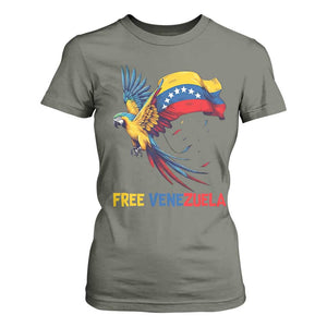 American Venezuela Support Freedom T Shirt For Women Venezuelan Free TS12 Military Green Print Your Wear
