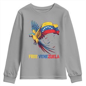 American Venezuela Support Freedom Youth Sweatshirt Venezuelan Free TS12 Sport Gray Print Your Wear