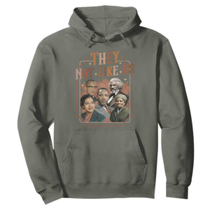 They Not Like Us Hoodie African American History Leaders TS12 Military Green Print Your Wear