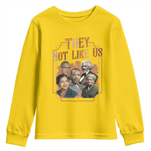 They Not Like Us Youth Sweatshirt African American History Leaders TS12 Daisy Print Your Wear