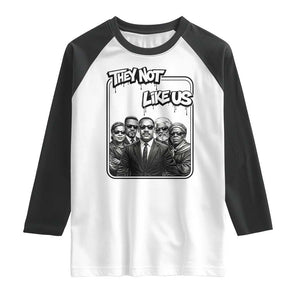 Vintage African American Heroes Raglan Shirt They Not Like Us TS12 White Black Print Your Wear