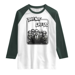 Vintage African American Heroes Raglan Shirt They Not Like Us TS12 White Dark Forest Green Print Your Wear