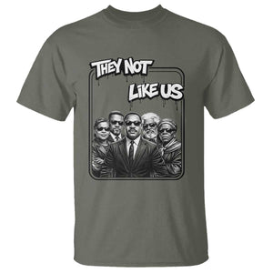 Vintage African American Heroes T Shirt They Not Like Us TS12 Military Green Print Your Wear