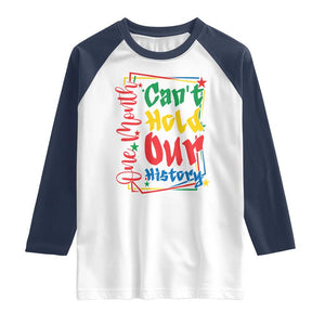 One Month Cannot Hold Our History Raglan Shirt Black History Gift TS12 White Navy Print Your Wear