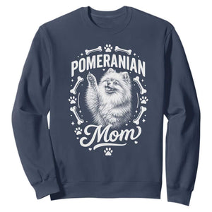 Vintage Pom Dog Mom Sweatshirt Pomeranian Lover Gift TS12 Navy Print Your Wear