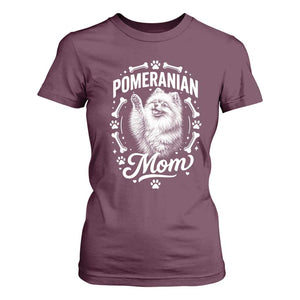 Vintage Pom Dog Mom T Shirt For Women Pomeranian Lover Gift TS12 Maroon Print Your Wear