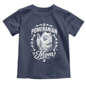 Vintage Pom Dog Mom Toddler T Shirt Pomeranian Lover Gift TS12 Navy Print Your Wear