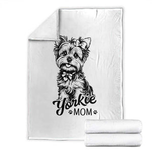 Yorkshire Terrier Mom Throw Blanket Cute Yorkie Mama Puppy Gift TS12 White Print Your Wear