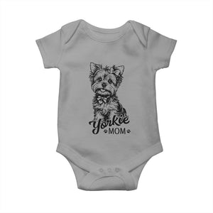Yorkshire Terrier Mom Baby Onesie Cute Yorkie Mama Puppy Gift TS12 Sport Gray Print Your Wear