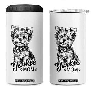 Yorkshire Terrier Mom 4 in 1 Can Cooler Tumbler Cute Yorkie Mama Puppy Gift TS12 One Size: 16 oz White Print Your Wear