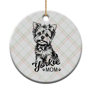 Yorkshire Terrier Mom Ceramic Ornament Cute Yorkie Mama Puppy Gift TS12 1pc Christmas Plaid Print Your Wear
