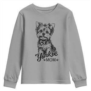 Yorkshire Terrier Mom Youth Sweatshirt Cute Yorkie Mama Puppy Gift TS12 Sport Gray Print Your Wear