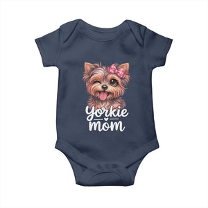 Yorkshire Terrier Dog Mom Baby Onesie Cute Yorkie Puppy Gift TS12 Navy Print Your Wear