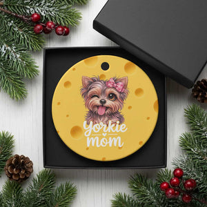 Yorkshire Terrier Dog Mom Ceramic Ornament Cute Yorkie Puppy Gift TS12 1pc Yellow Cheese Print Your Wear
