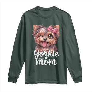 Yorkshire Terrier Dog Mom Long Sleeve Shirt Cute Yorkie Puppy Gift TS12 Dark Forest Green Print Your Wear