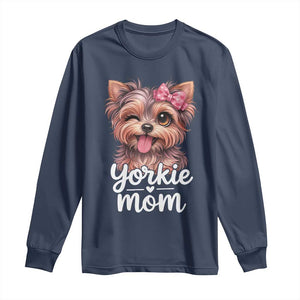 Yorkshire Terrier Dog Mom Long Sleeve Shirt Cute Yorkie Puppy Gift TS12 Navy Print Your Wear