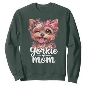 Yorkshire Terrier Dog Mom Sweatshirt Cute Yorkie Puppy Gift TS12 Dark Forest Green Print Your Wear