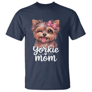 Yorkshire Terrier Dog Mom T Shirt Cute Yorkie Puppy Gift TS12 Navy Print Your Wear