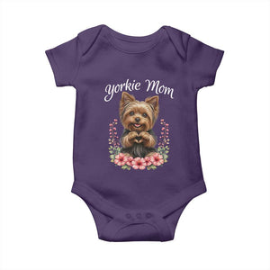Cute Yorkie Mama Baby Onesie Yorkshire Terrier Dog Lover TS12 Purple Print Your Wear