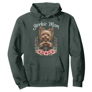Cute Yorkie Mama Hoodie Yorkshire Terrier Dog Lover TS12 Dark Forest Green Print Your Wear