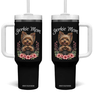 Cute Yorkie Mama Tumbler With Handle Yorkshire Terrier Dog Lover TS12 One Size: 40 oz Black Print Your Wear