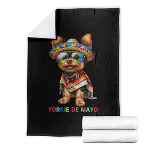 Yorkie De Mayo Throw Blanket Cinco De Mayo Dog Lover TS12 Black Print Your Wear