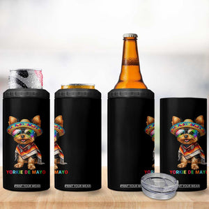 Yorkie De Mayo 4 in 1 Can Cooler Tumbler Cinco De Mayo Dog Lover TS12 Print Your Wear