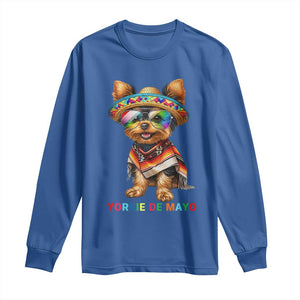 Yorkie De Mayo Long Sleeve Shirt Cinco De Mayo Dog Lover TS12 Royal Blue Print Your Wear
