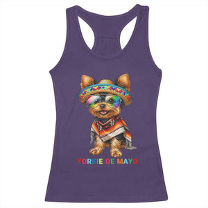 Yorkie De Mayo Racerback Tank Top Cinco De Mayo Dog Lover TS12 Purple Print Your Wear