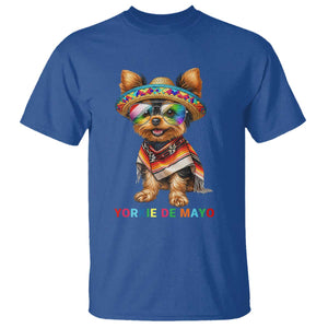 Yorkie De Mayo T Shirt Cinco De Mayo Dog Lover TS12 Royal Blue Print Your Wear
