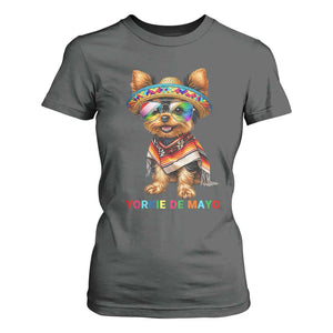 Yorkie De Mayo T Shirt For Women Cinco De Mayo Dog Lover TS12 Dark Heather Print Your Wear