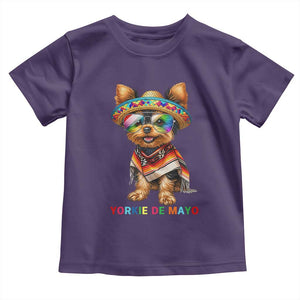 Yorkie De Mayo Toddler T Shirt Cinco De Mayo Dog Lover TS12 Purple Print Your Wear