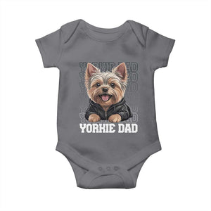 Proud Yorkshire Terrier Dad Baby Onesie Fathers Day Dog Lover Gift TS12 Charcoal Print Your Wear