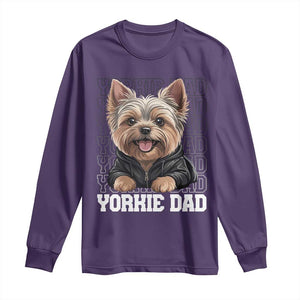 Proud Yorkshire Terrier Dad Long Sleeve Shirt Fathers Day Dog Lover Gift TS12 Purple Print Your Wear