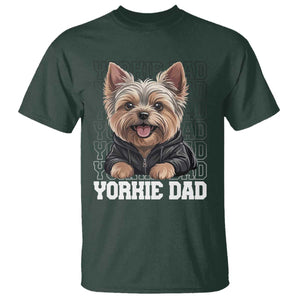 Proud Yorkshire Terrier Dad T Shirt Fathers Day Dog Lover Gift TS12 Dark Forest Green Print Your Wear