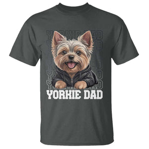 Proud Yorkshire Terrier Dad T Shirt Fathers Day Dog Lover Gift TS12 Dark Heather Print Your Wear