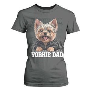 Proud Yorkshire Terrier Dad T Shirt For Women Fathers Day Dog Lover Gift TS12 Dark Heather Print Your Wear