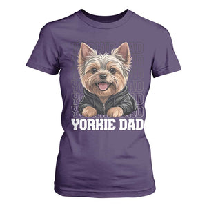 Proud Yorkshire Terrier Dad T Shirt For Women Fathers Day Dog Lover Gift TS12 Purple Print Your Wear